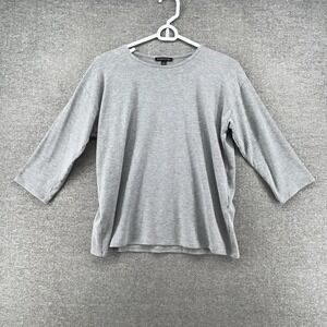 Eileen Fisher Top Women Size XS Gray Crew Neck Casual 3/4 Sleeve